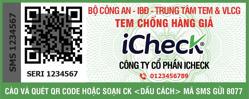 Tem chống hàng giả QR Code iCheck kết hợp cùng tem chống giả Bộ Công An